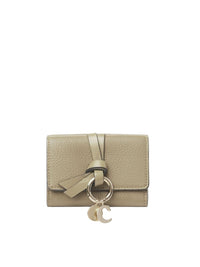 Mini portefeuille à trois volets Alphabet en cuir - Slate Green