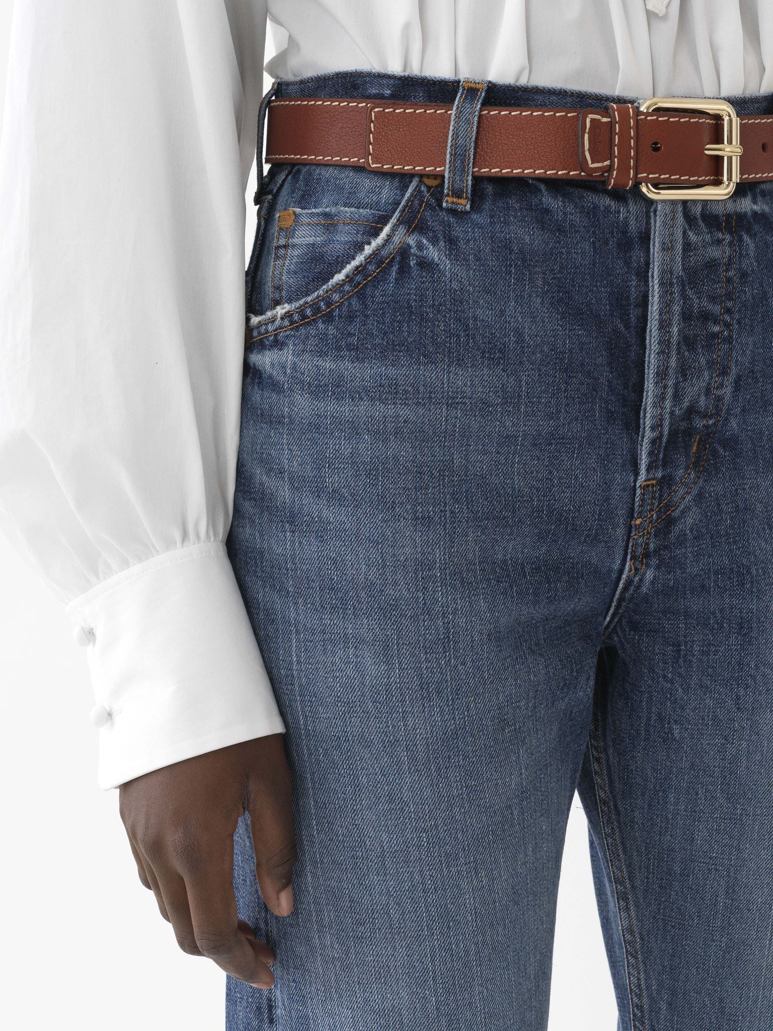 Ceinture Edith en cuir - Sepia Brown