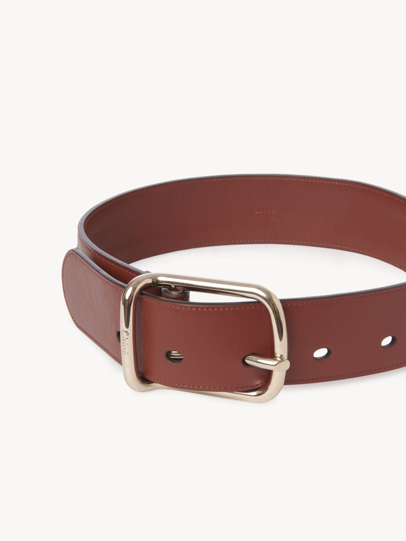 Ceinture Joe en cuir brillant - Sepia Brown