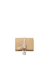 Mini portefeuille à trois volets Alphabet en cuir - Soft Tan