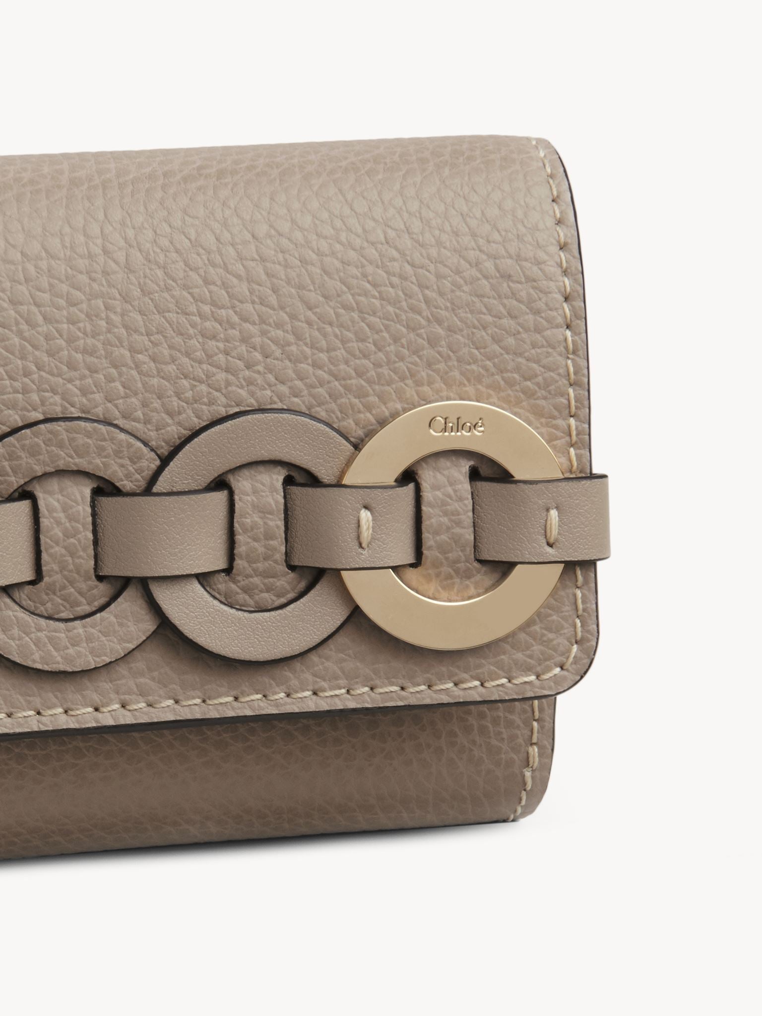 Portefeuille compact à trois volets Darryl en cuir - Motty Grey