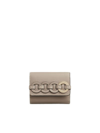 Portefeuille compact à trois volets Darryl en cuir - Motty Grey