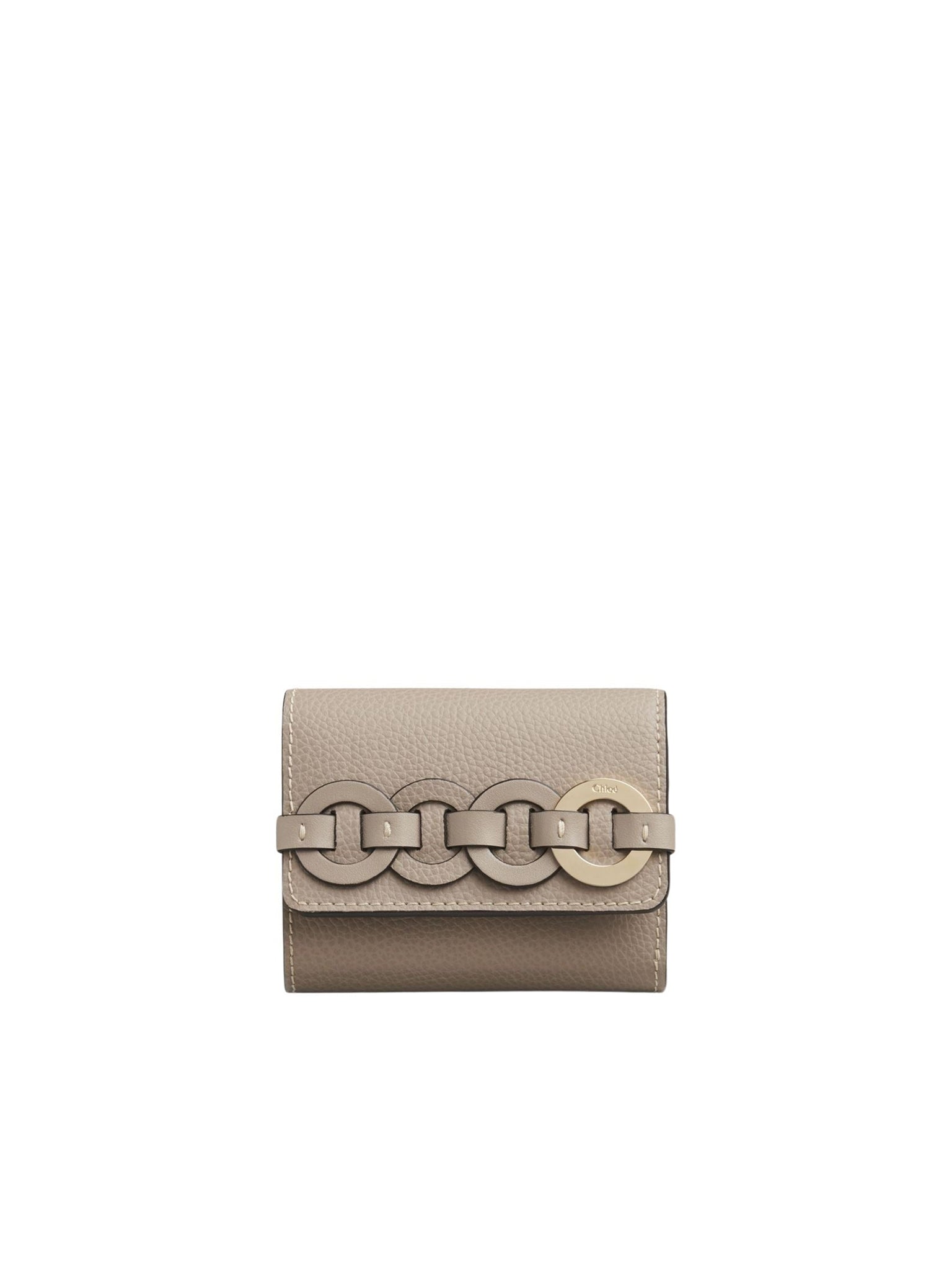 Portefeuille compact à trois volets Darryl en cuir - Motty Grey