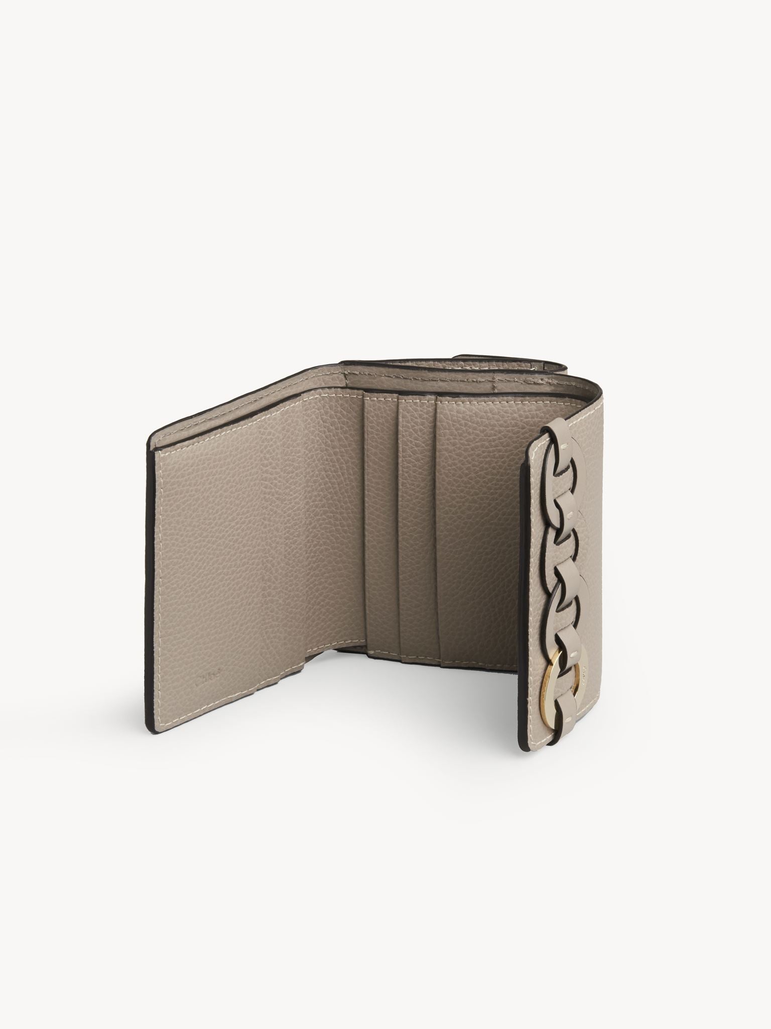 Portefeuille compact à trois volets Darryl en cuir - Motty Grey