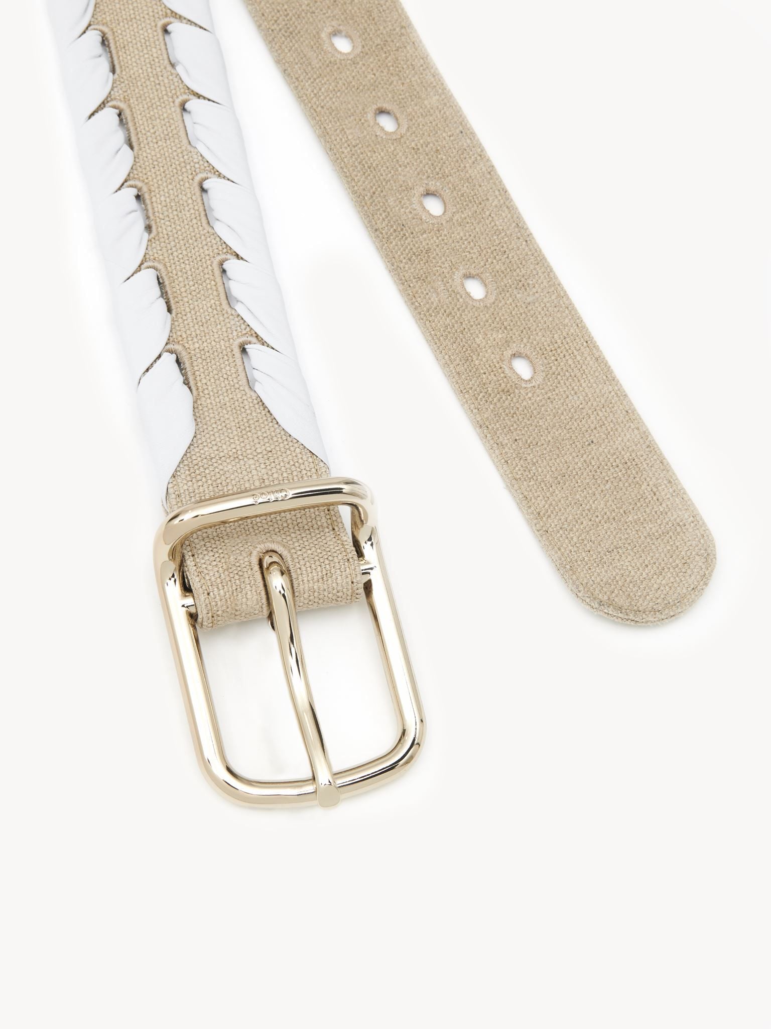 Ceinture Joe Weaved en lin - White