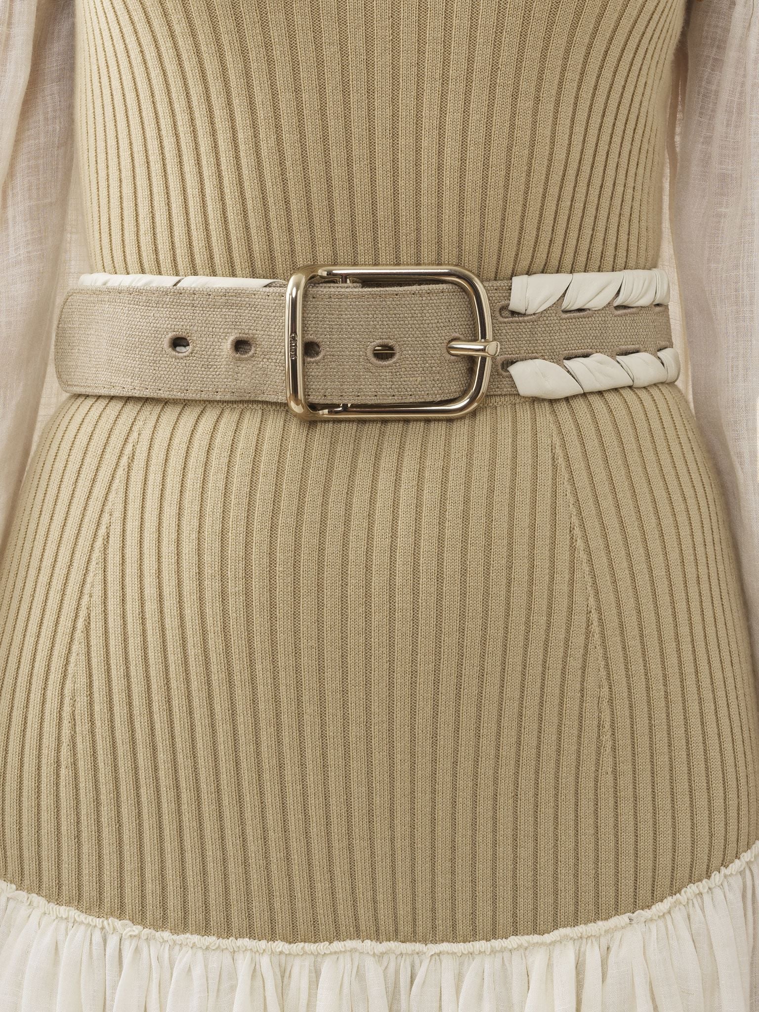 Ceinture Joe Weaved en lin - White