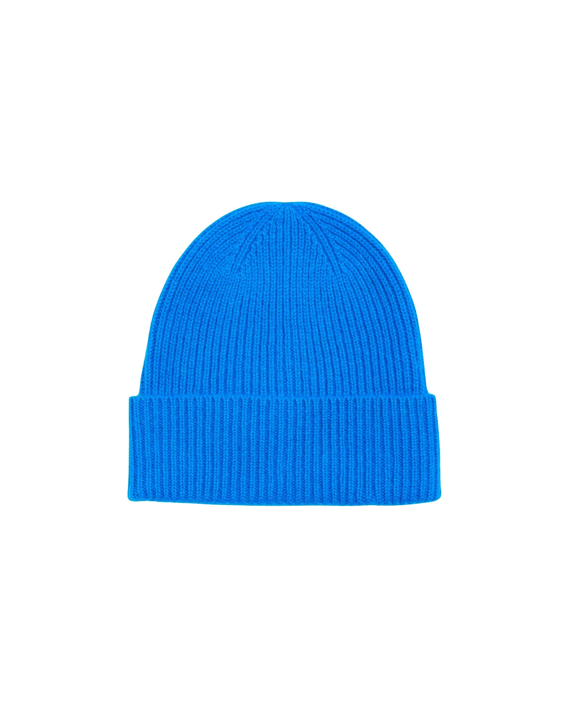 Bonnet à petites cotes en cachemire - Power Blue