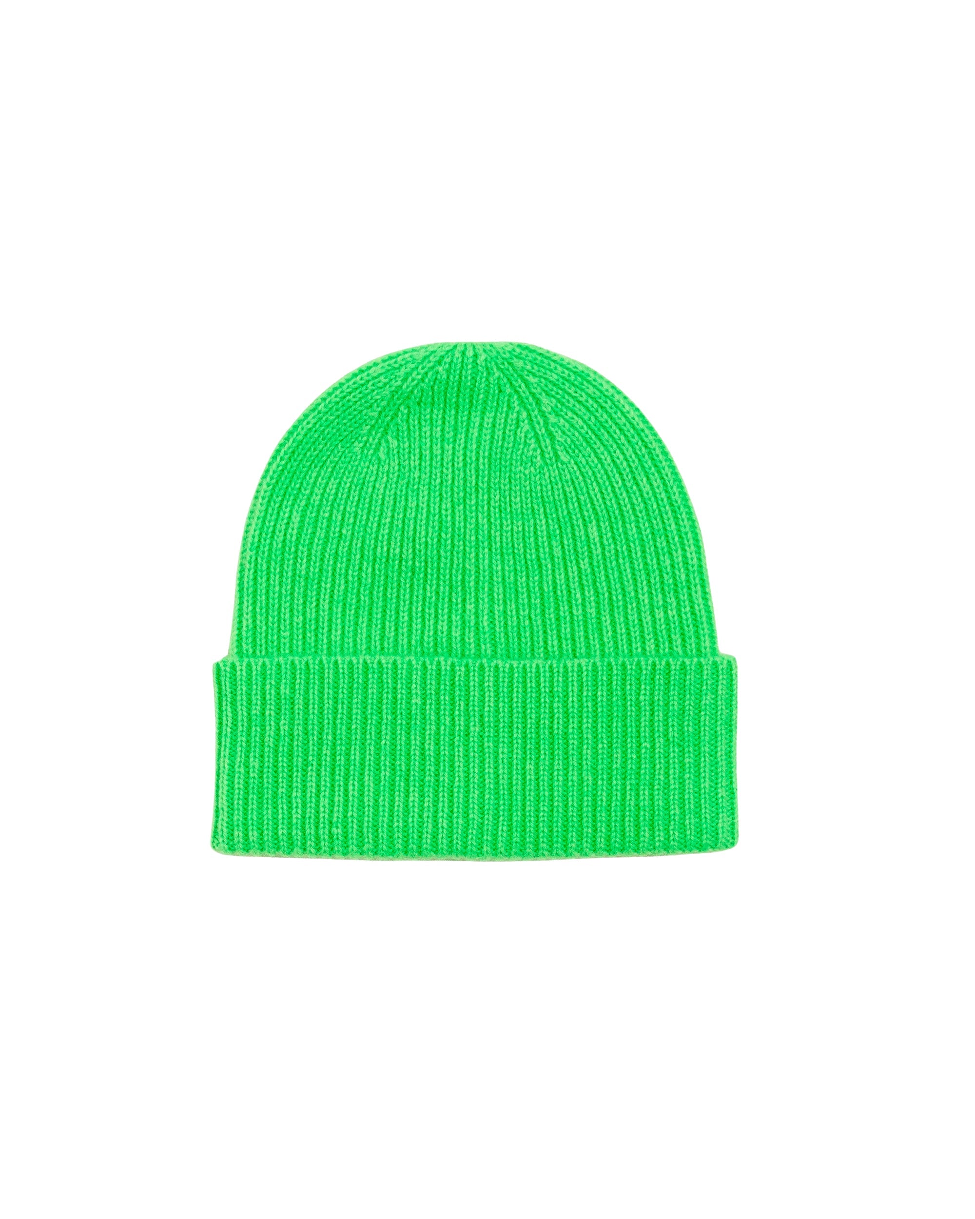 Bonnet à petites cotes en cachemire - Neon Green