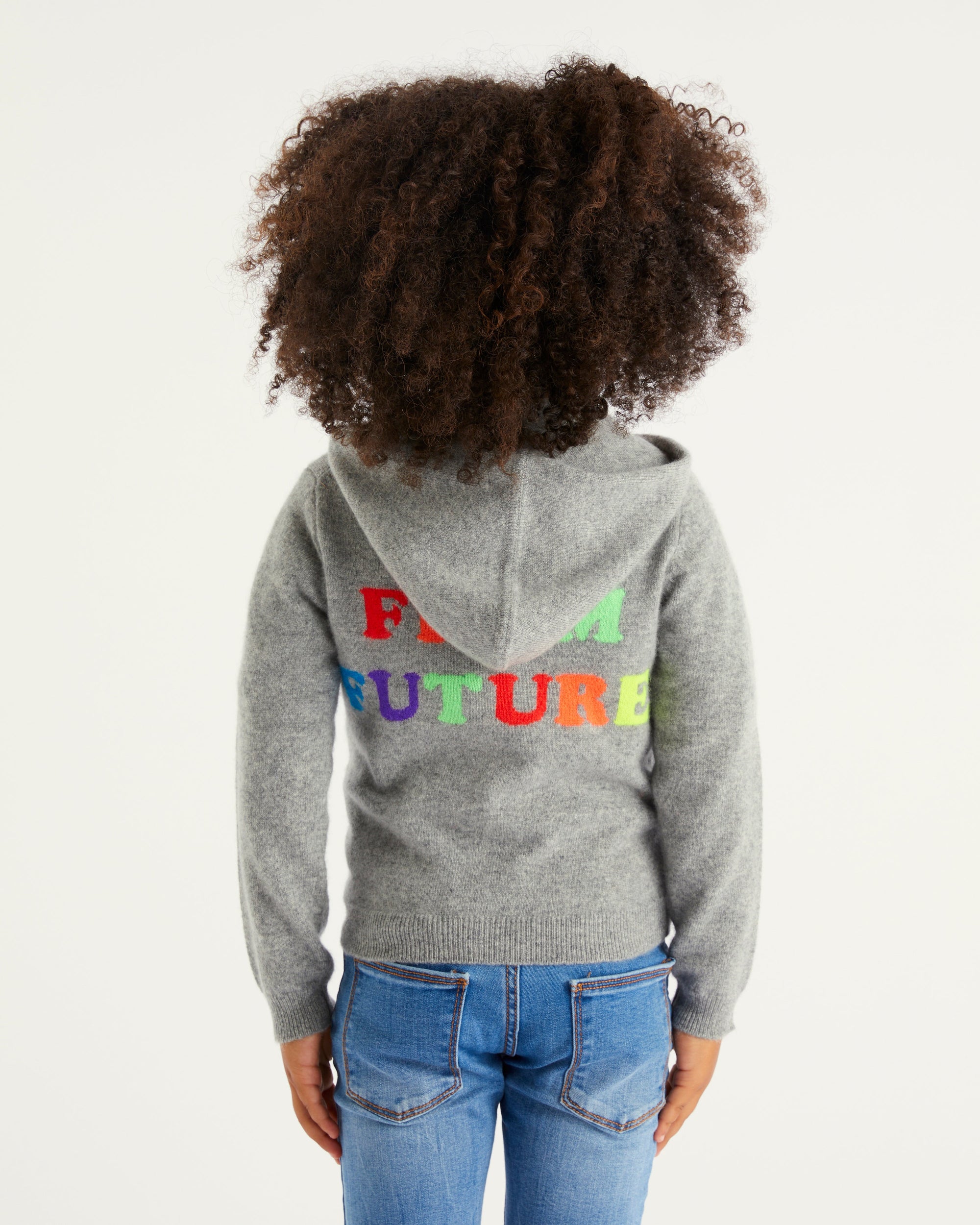 Hoodie zippé From Future à inscriptions en cachemire - Dark Heather Gray