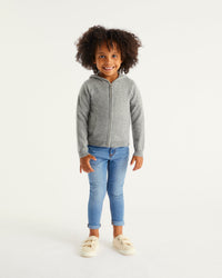 Hoodie zippé From Future à inscriptions en cachemire - Dark Heather Gray