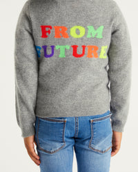 Hoodie zippé From Future à inscriptions en cachemire - Dark Heather Gray