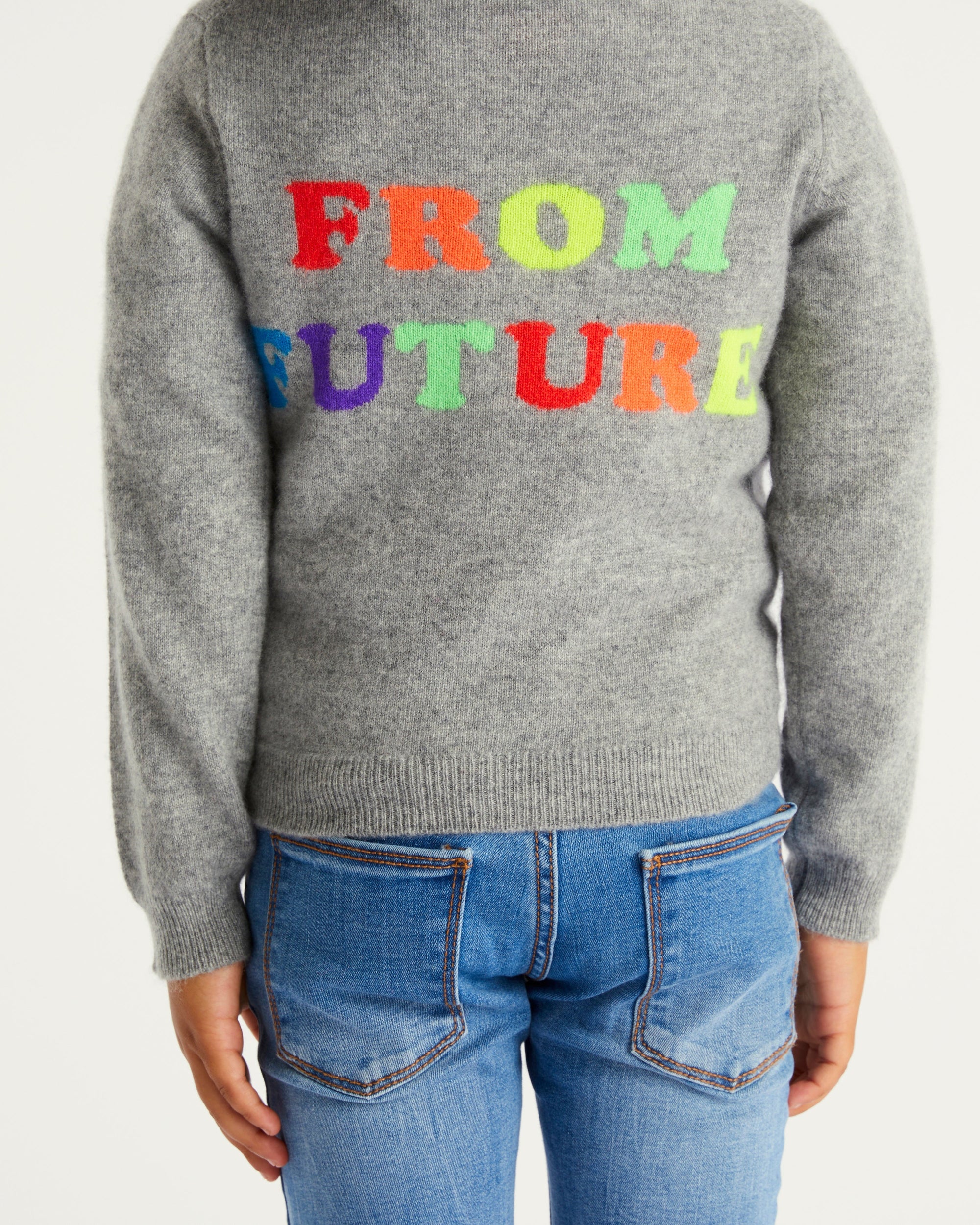 Hoodie zippé From Future à inscriptions en cachemire - Dark Heather Gray