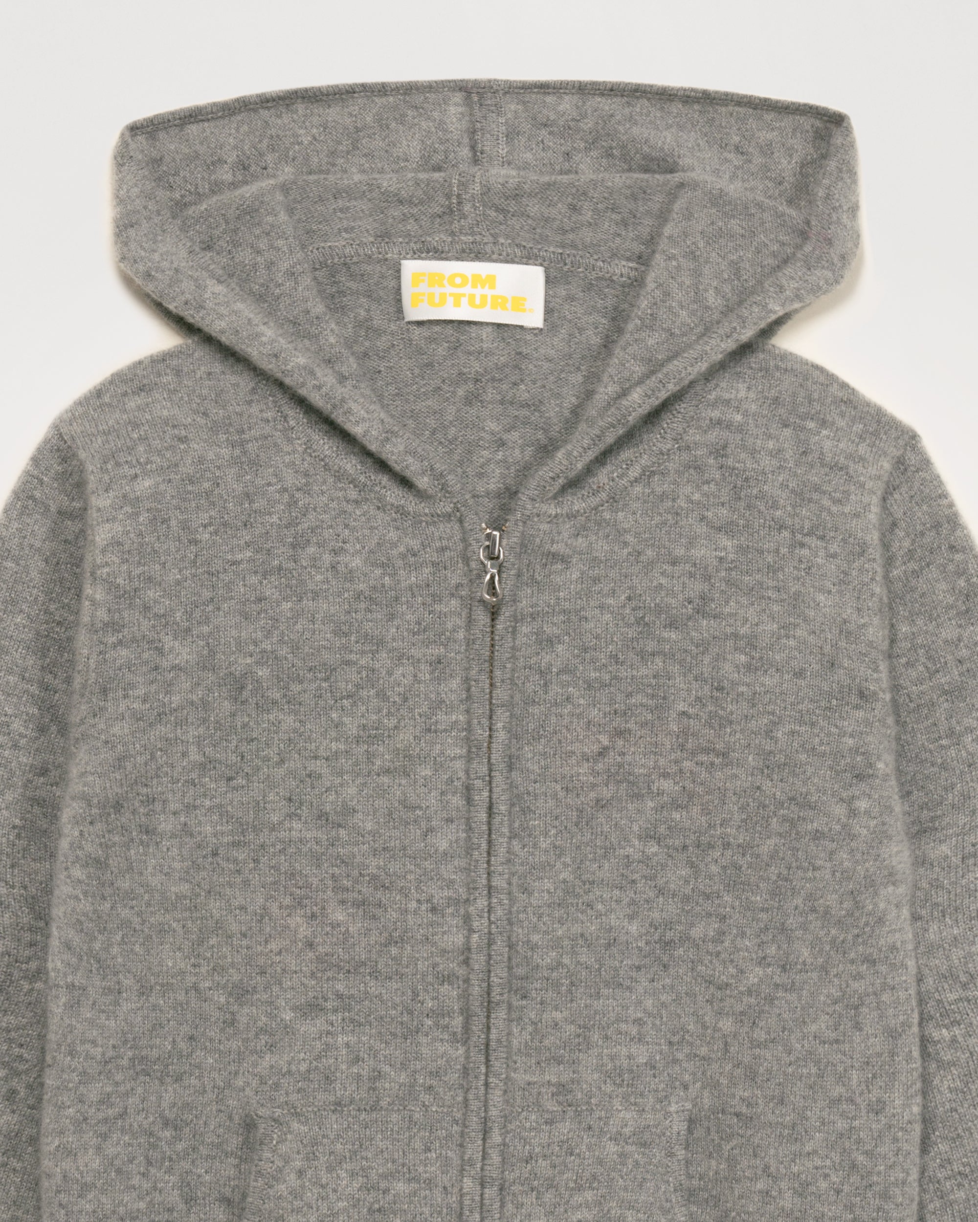 Hoodie zippé From Future à inscriptions en cachemire - Dark Heather Gray