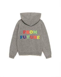 Hoodie zippé From Future à inscriptions en cachemire - Dark Heather Gray