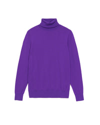 Pull loose à col roulé en laine mérinos - Neon Purple