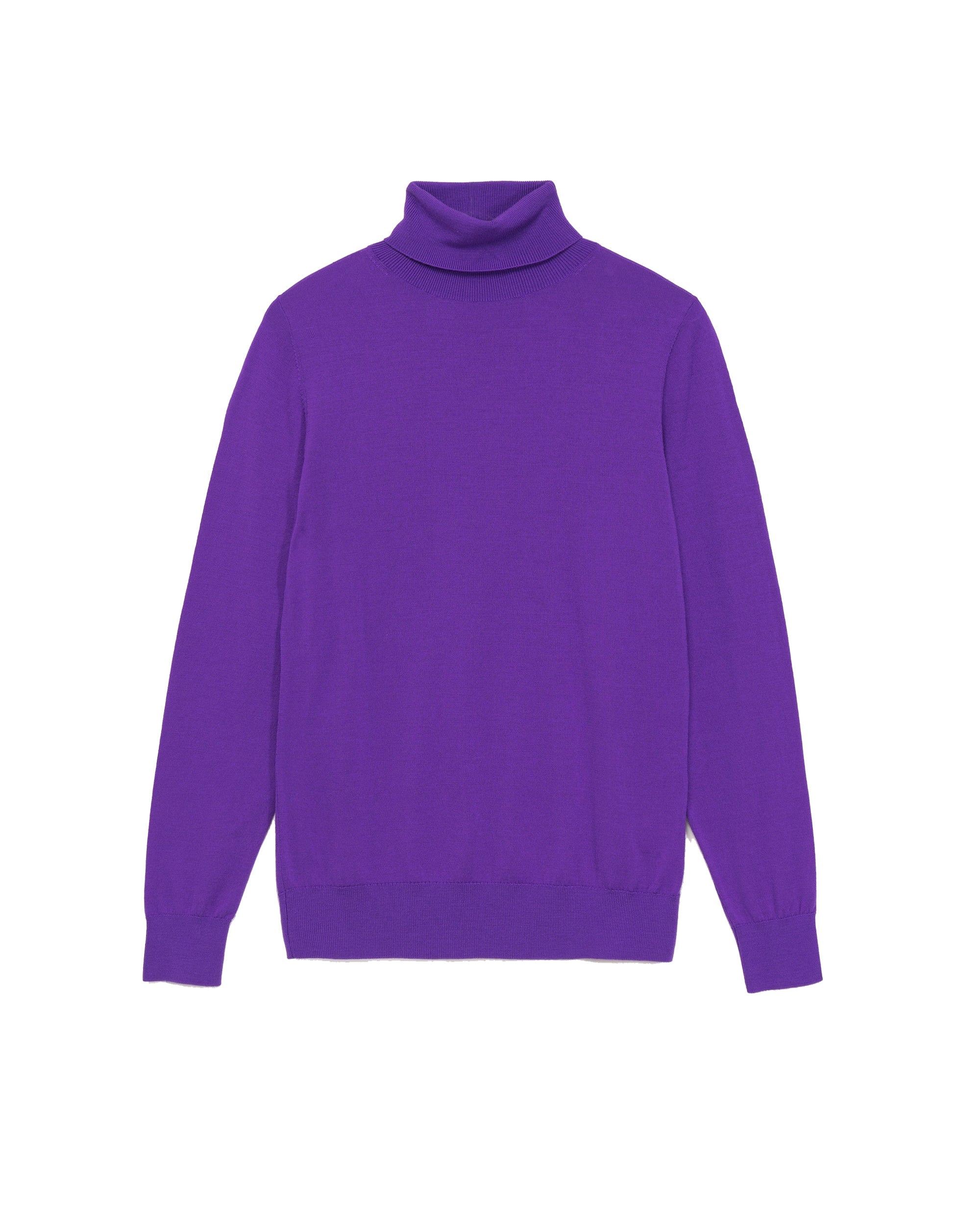 Pull loose à col roulé en laine mérinos - Neon Purple