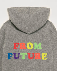 Hoodie zippé From Future à inscriptions en cachemire - Dark Heather Gray