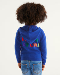 Hoodie zippé From Future à inscriptions en cachemire - Electric Blue