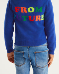 Hoodie zippé From Future à inscriptions en cachemire - Electric Blue
