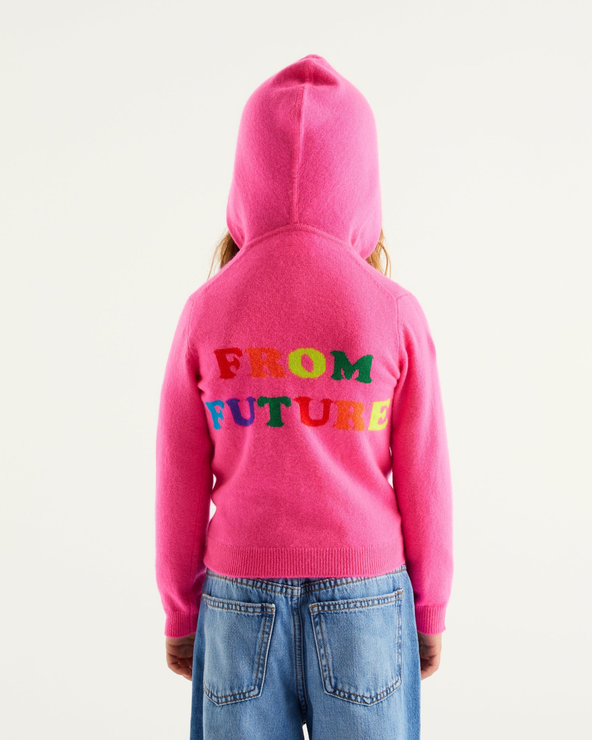 Hoodie zippé From Future à inscriptions en cachemire - Crazy Pink