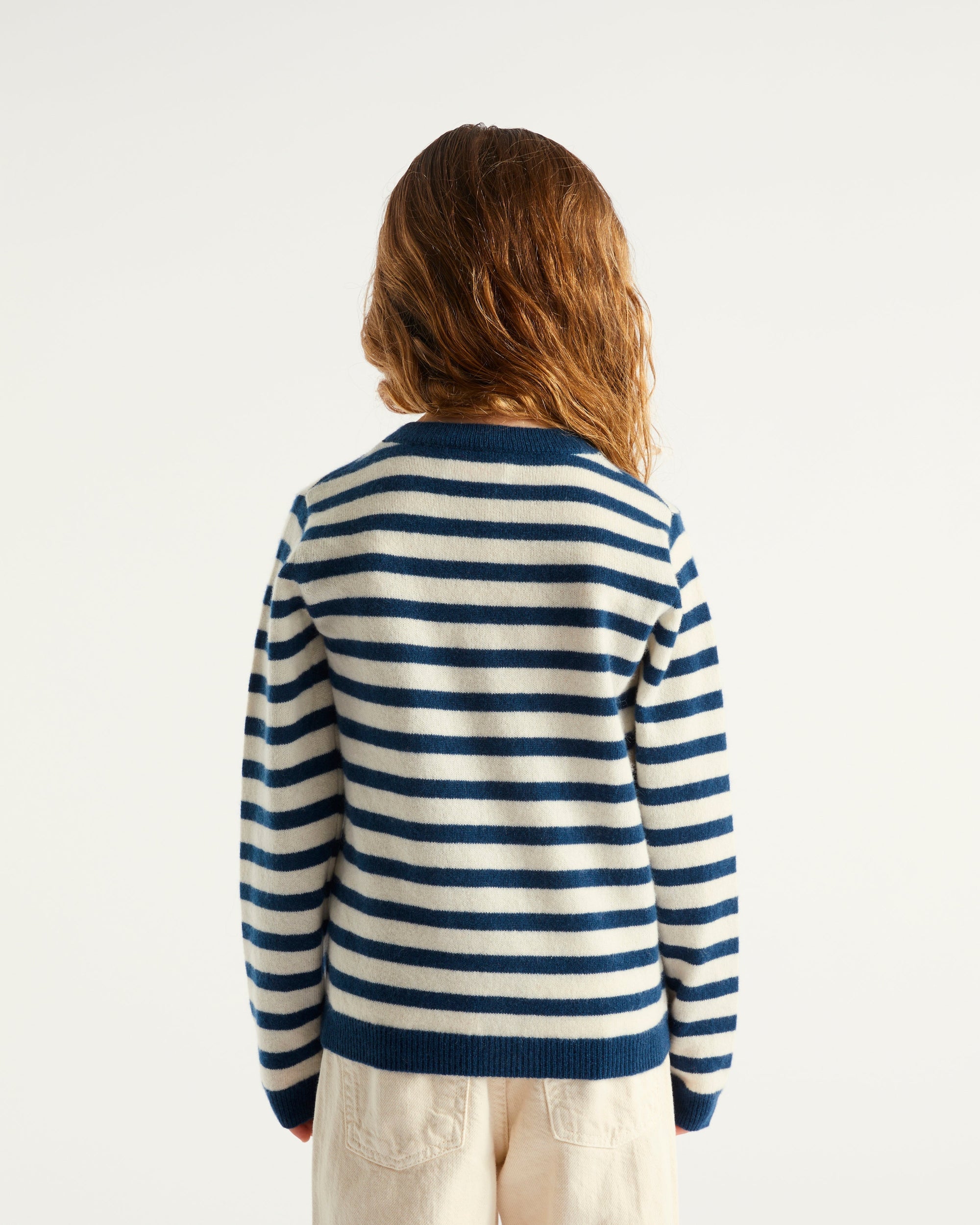 Pull marinière From Future Kids en cachemire - Moonlight Blue