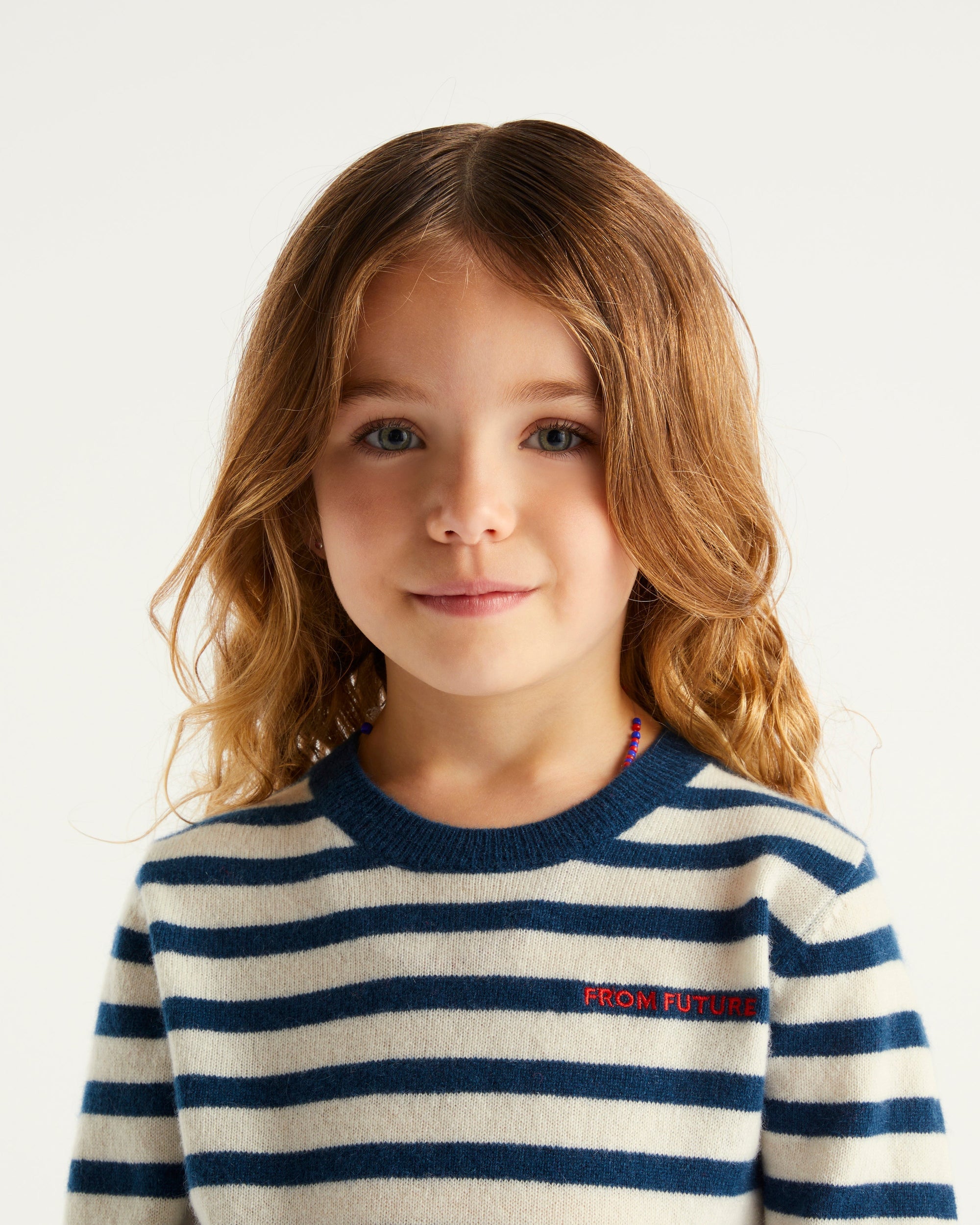 Pull marinière From Future Kids en cachemire - Moonlight Blue