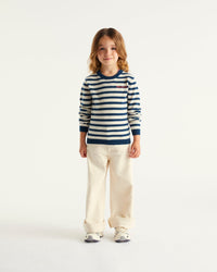 Pull marinière From Future Kids en cachemire - Moonlight Blue