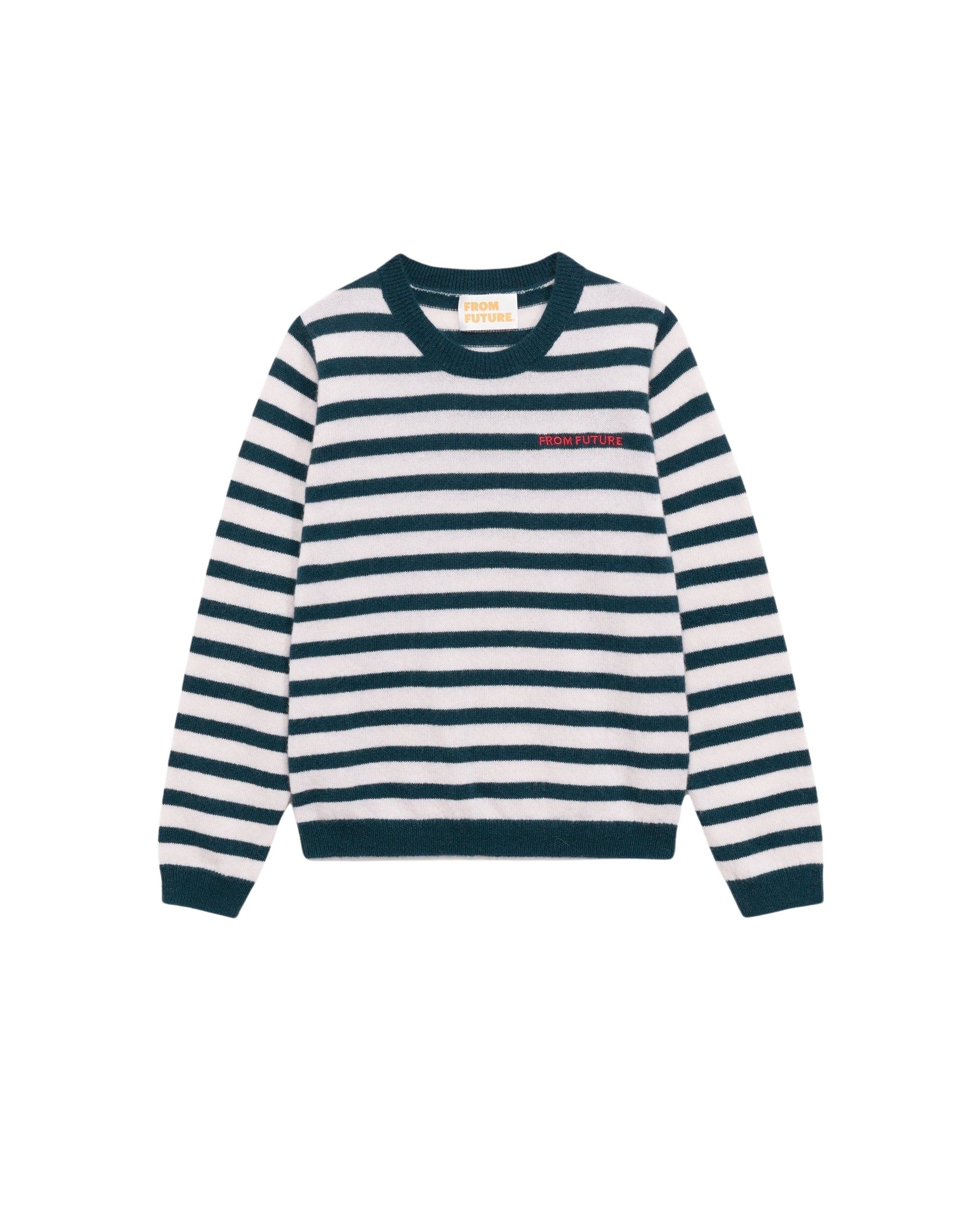 Pull marinière From Future Kids en cachemire - Moonlight Blue