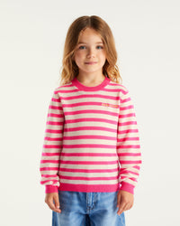 Pull marinière From Future Kids en cachemire - Winter Fuchsia