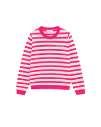 Pull marinière From Future Kids en cachemire - Winter Fuchsia