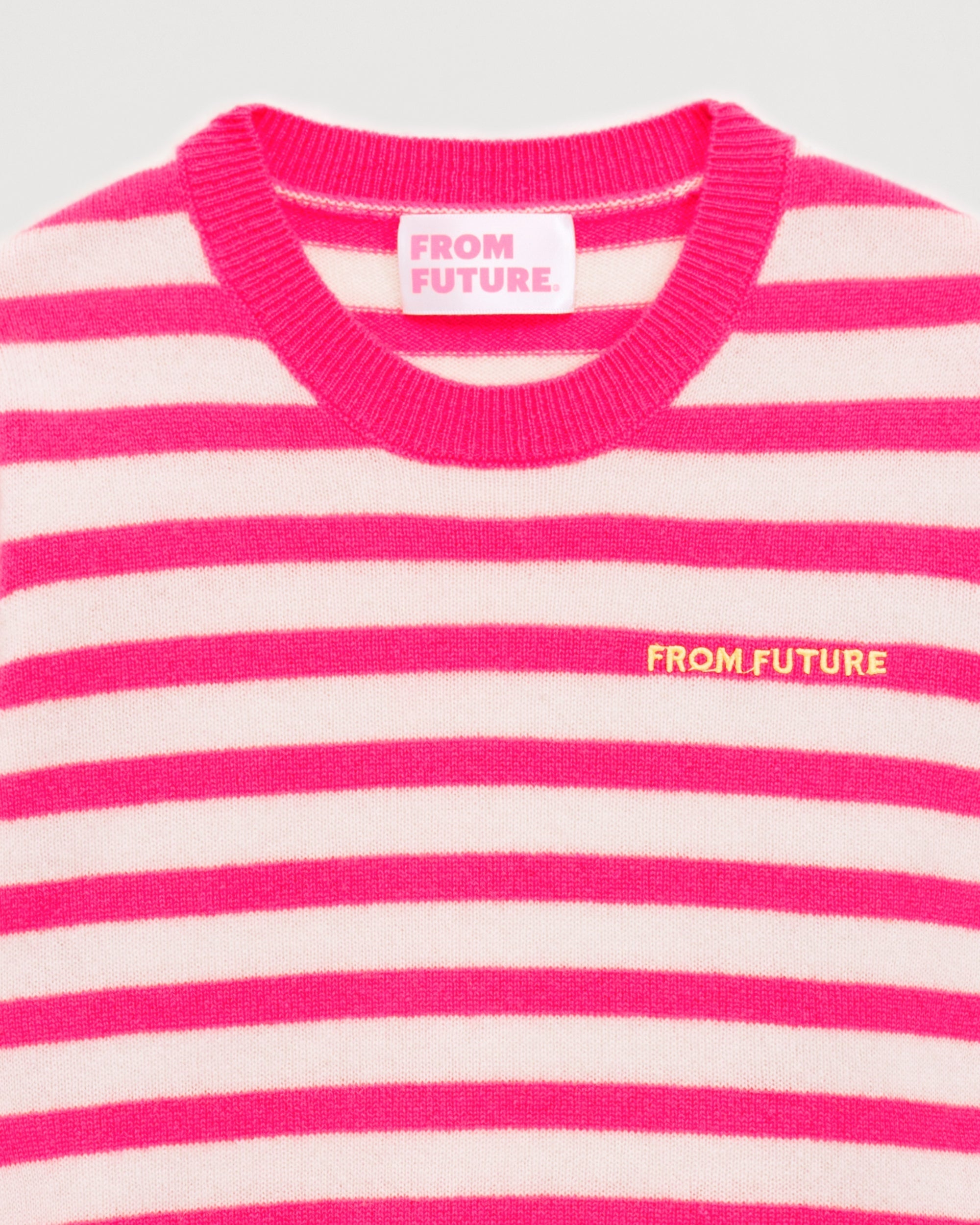 Pull marinière From Future Kids en cachemire - Winter Fuchsia