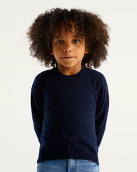 Pull à col rond kids en cachemire - Navy