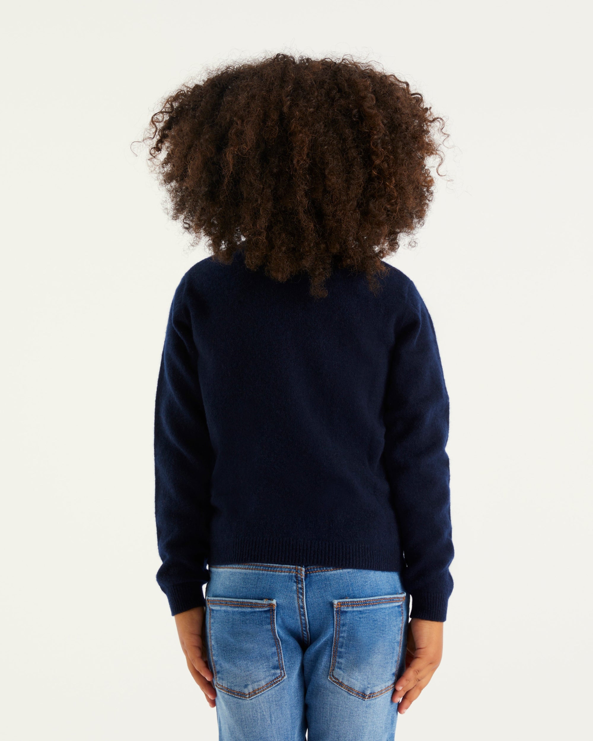 Pull à col rond kids en cachemire - Navy