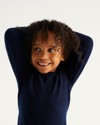 Pull à col rond kids en cachemire - Navy