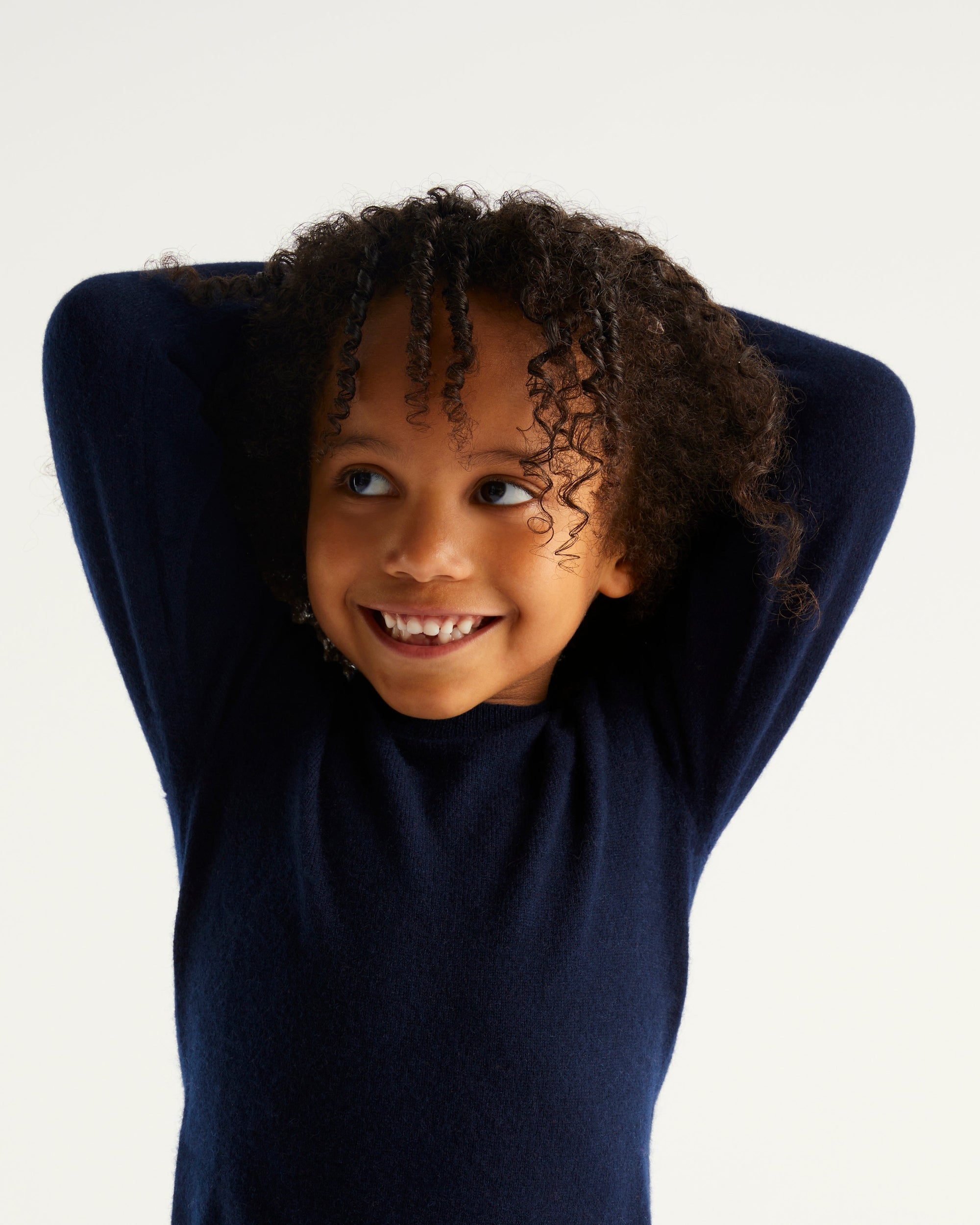 Pull à col rond kids en cachemire - Navy