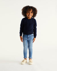Pull à col rond kids en cachemire - Navy