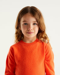 Pull à col rond kids en cachemire - Neon Orange