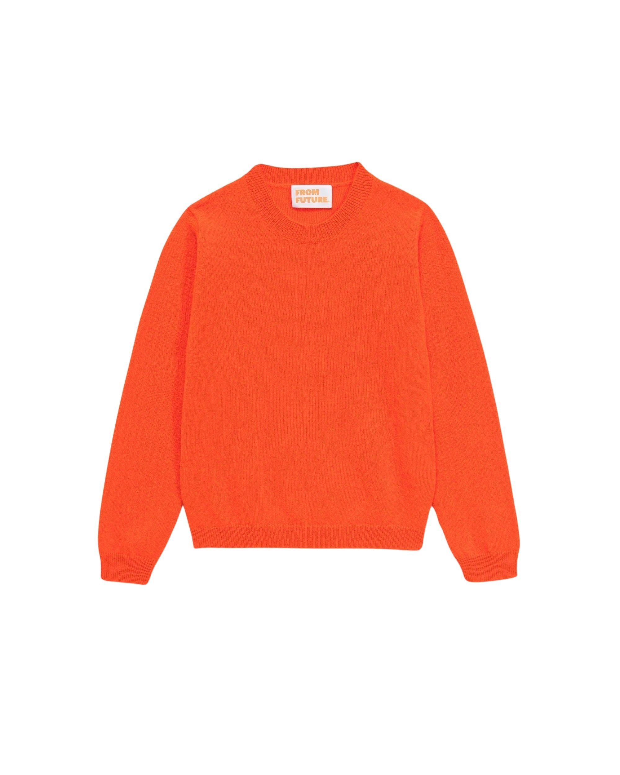 Pull à col rond kids en cachemire - Neon Orange