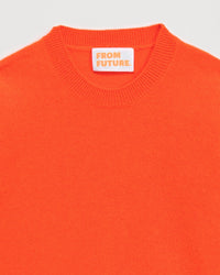 Pull à col rond kids en cachemire - Neon Orange