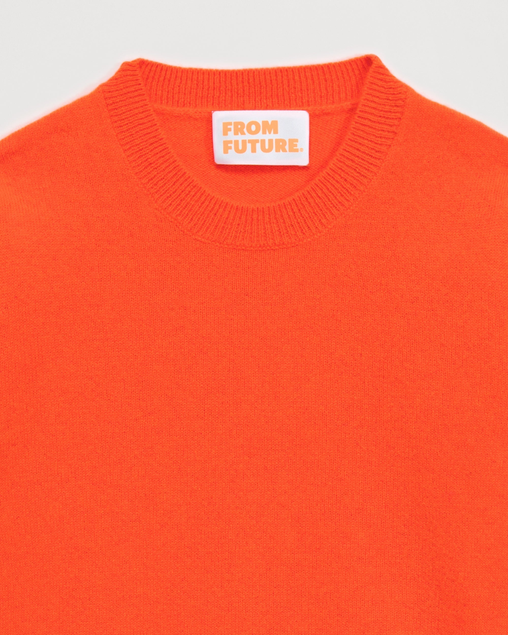 Pull à col rond kids en cachemire - Neon Orange