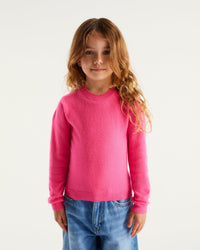 Pull à col rond kids en cachemire - Crazy Pink