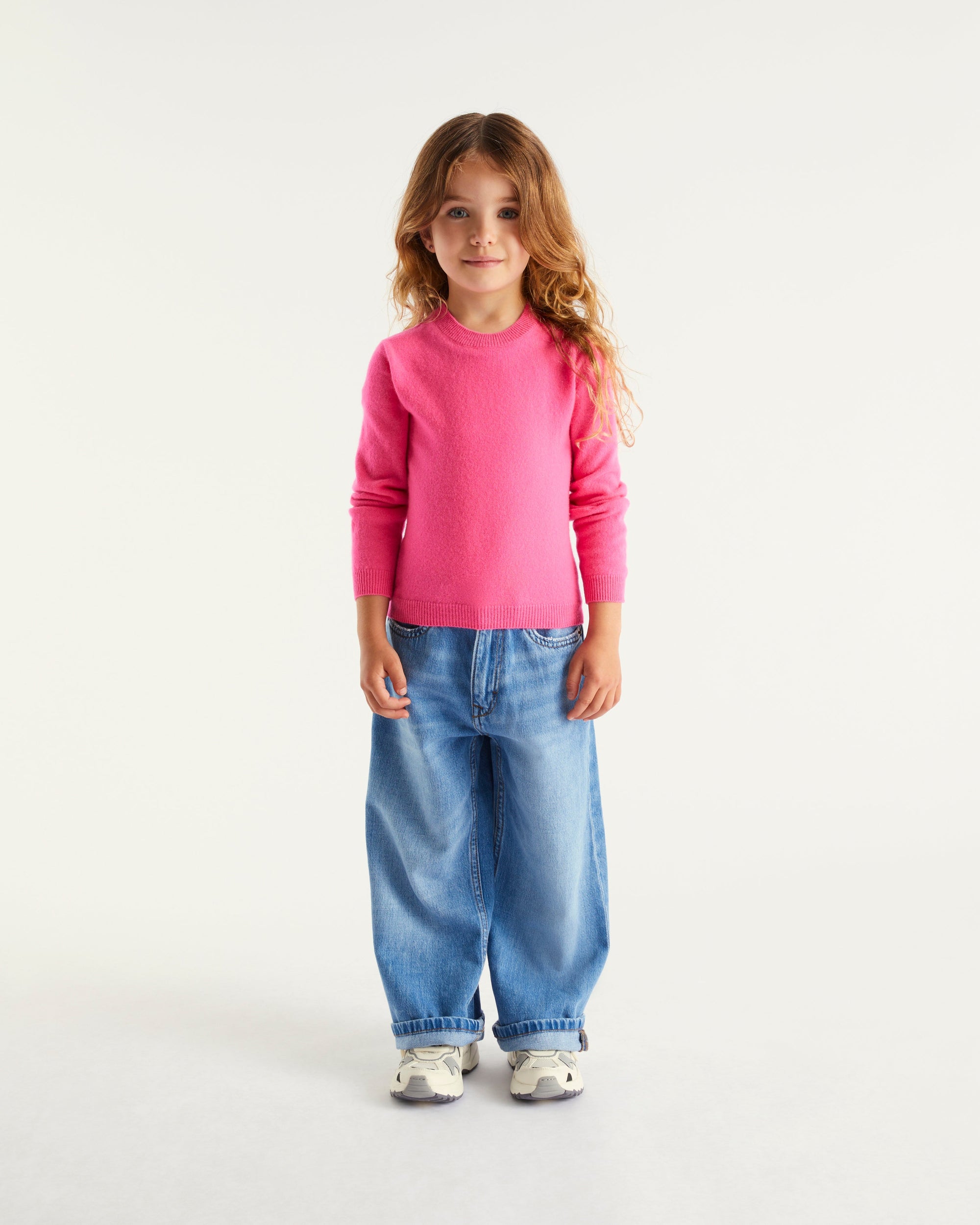 Pull à col rond kids en cachemire - Crazy Pink