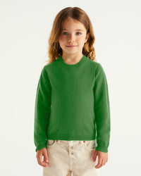 Pull à col rond kids en cachemire - Grass Green