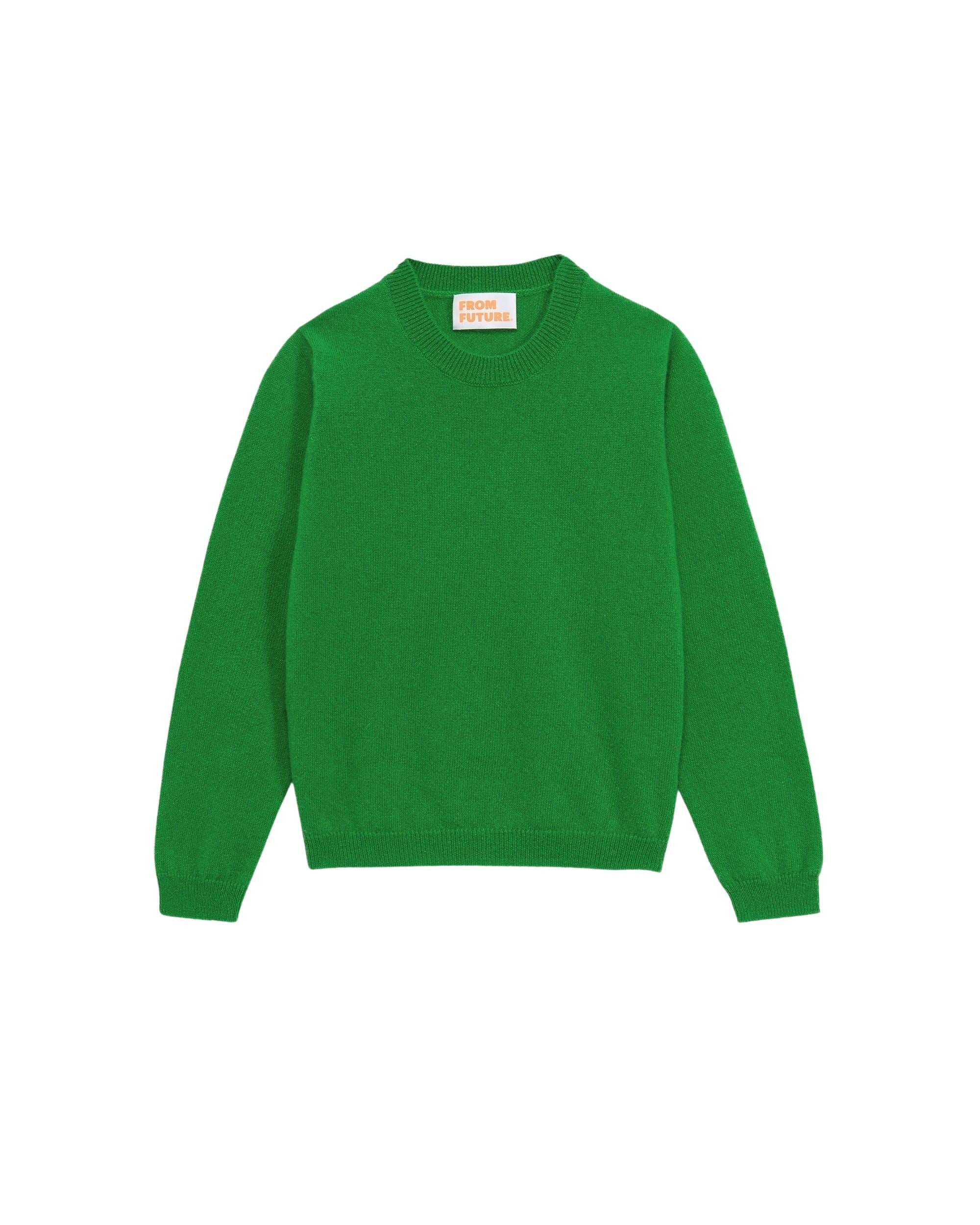 Pull à col rond kids en cachemire - Grass Green