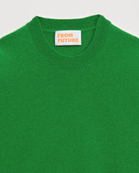 Pull à col rond kids en cachemire - Grass Green