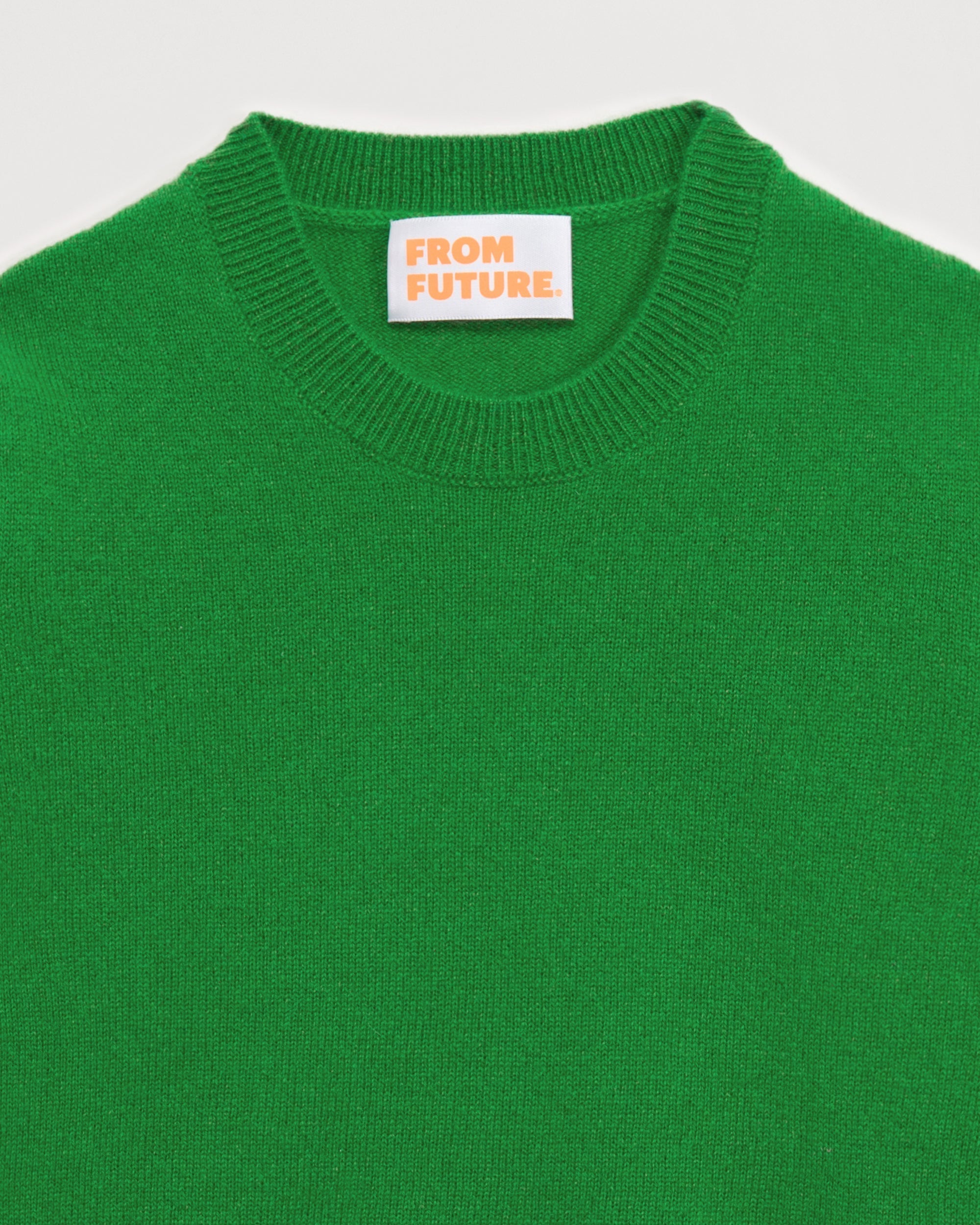 Pull à col rond kids en cachemire - Grass Green
