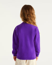Pull à col rond kids en cachemire - Neon Purple