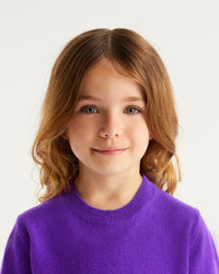 Pull à col rond kids en cachemire - Neon Purple