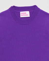 Pull à col rond kids en cachemire - Neon Purple