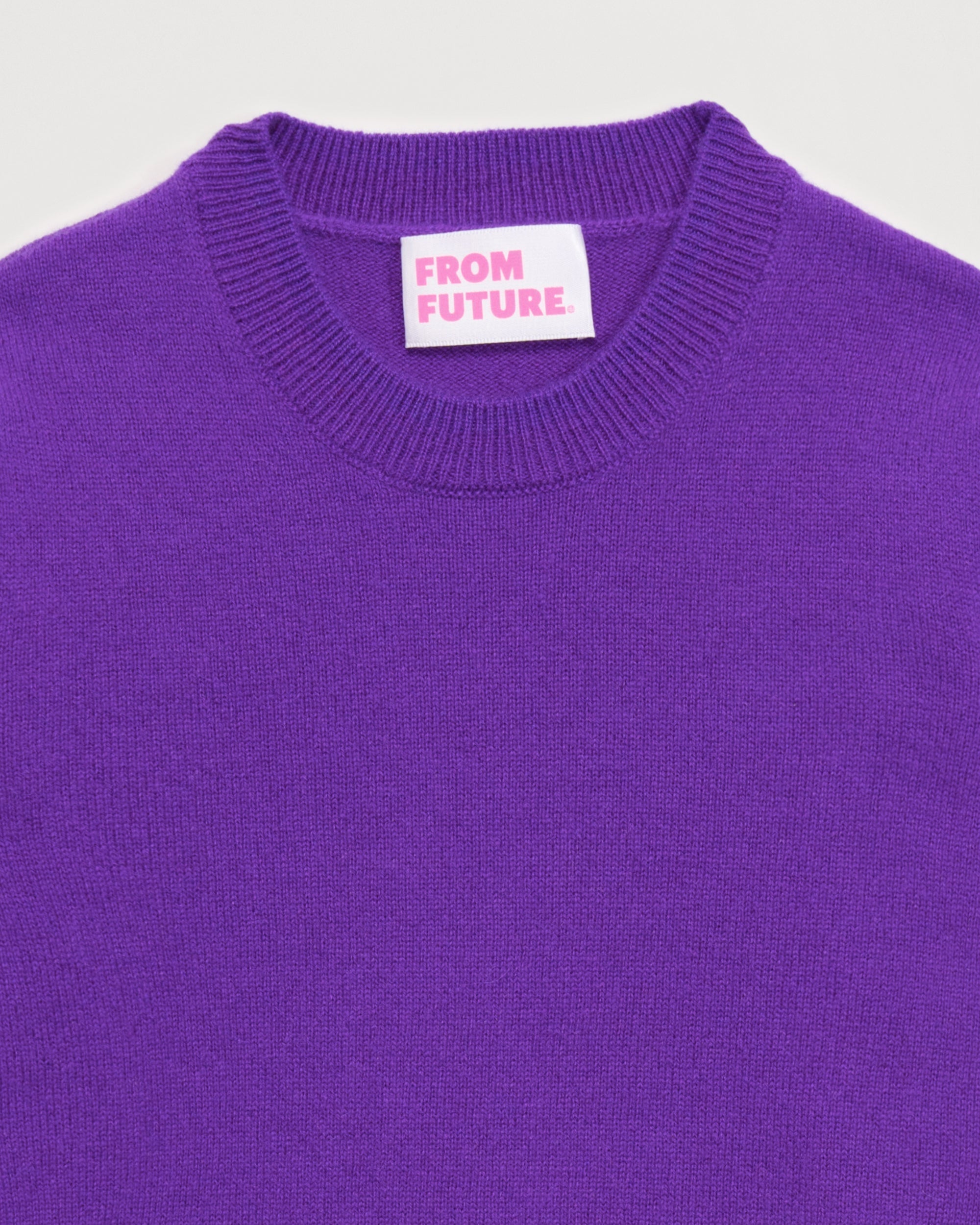Pull à col rond kids en cachemire - Neon Purple